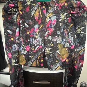 & Other Stories Graphic Sequin Print Cropped Blazer